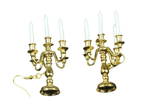 Candle holder earrings - candle,