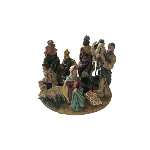 Hand painted nativity scene - hand-painted,