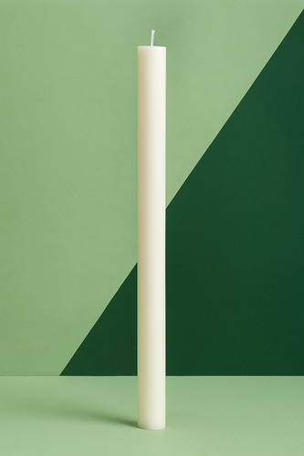 White pillar candle 24inch - white,