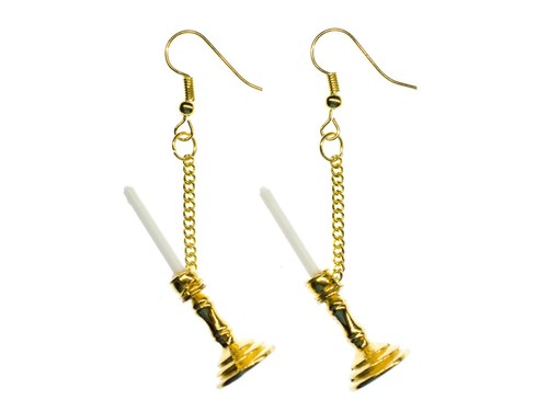 Candle holder earrings - candle,