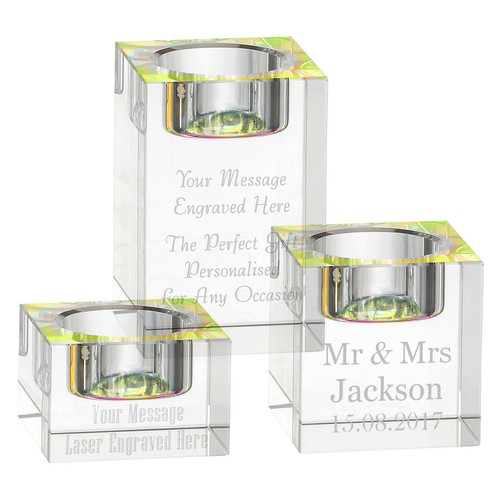 Personalised glass tealight - glass,