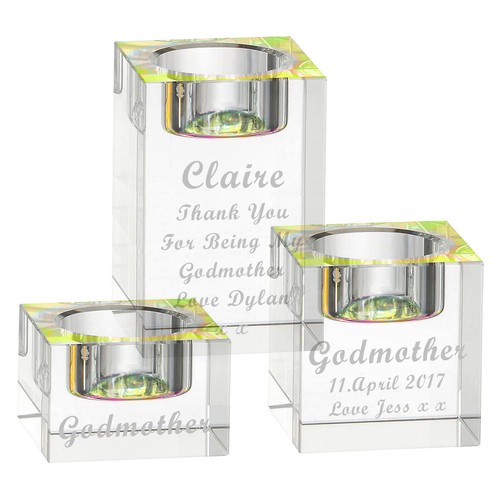 Personalised glass tea light - personalised,
