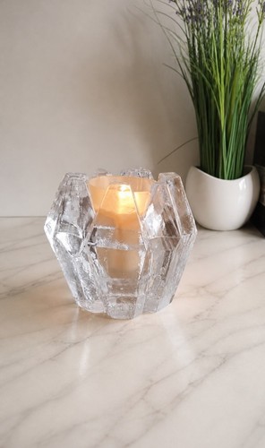 Vintage glass candle holder - glass,